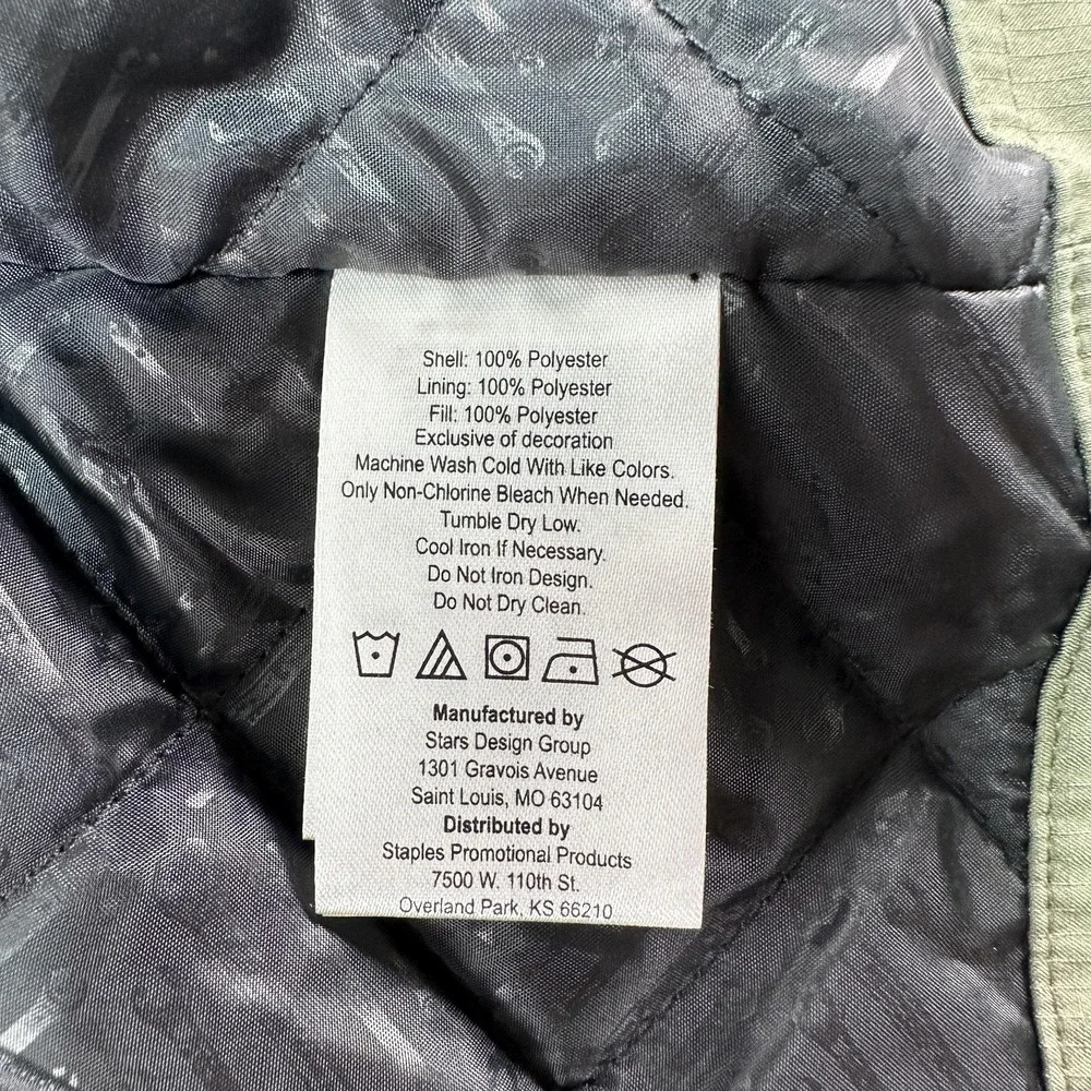 Snap-on Jacket Youth Large Green Hooded Full Zip Softshell Logo Quilted Warm